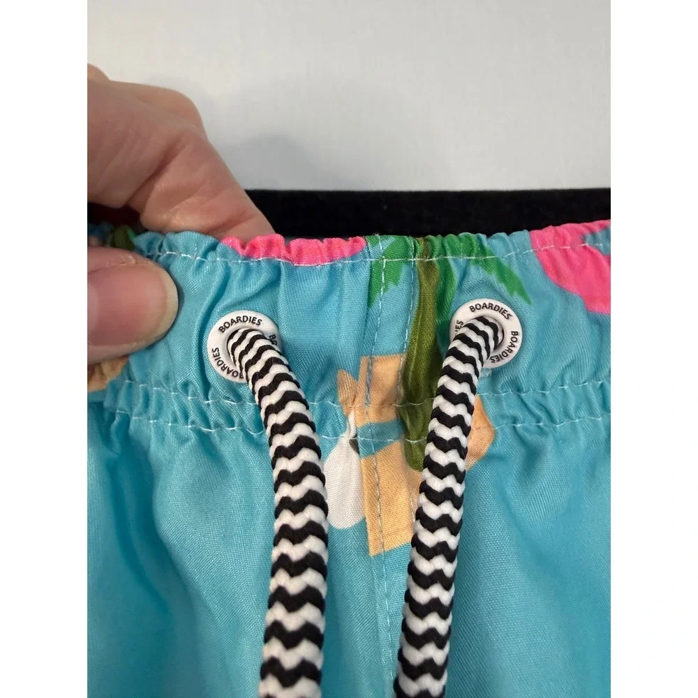 Boardies Apparel Swim Trunks Men Large Turquoise Novelty Pool Float Print Shorts